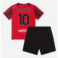 Fotbalové Dres AC Milan Rafael Leao #10 Dětské Domácí 2023-24 Krátký Rukáv (+ trenýrky)